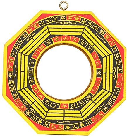 Bagua Spiegel, Vintage chinesische Feng Shui Spiegel 4in 6in konvexer konkaver Spiegel FengShui taoistisches Instrument Maskottchen Buddism taoistischer Spiegelschutz Lucky (# 2)