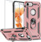 Folmeikat iPhone 8,iPhone 7,iPhone 6s/ 6 Phone Case, With Screen Protector 360 Degree Rotating Metal Ring Shock Absorption Reinforced Corner TPU for Apple iPhone 6/6s/7/8G 4.7 Rose gold