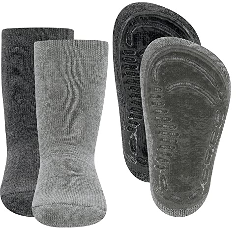EWERS 2er Pack Uni Stoppersocken SoftStep, Socken mit Antirutschsohle für Jungen und Mädchen, Anti-Rutsch-Socken mit Gummisohle, MADE IN GERMANY, 2 Paar rutschfeste Kindersocken