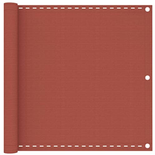 vidaXL Balkon Sichtschutz Bespannung Terrasse Windschutz Sonnenschutz Balkonbespannung Balkonverkleidung Balkonsichtschutz Terracotta-Rot 90x400cm HDPE