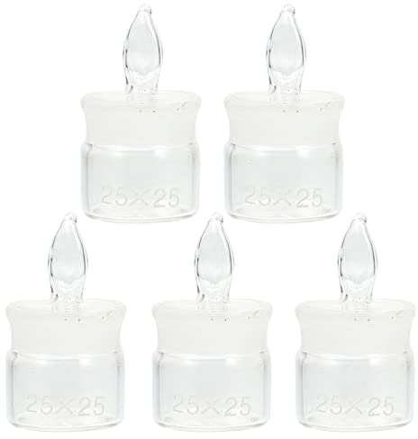 iplusmile Chemistry glassware labware, 5pcs Weighing Bottle Clear Glass Specific Gravity Bottles with Lid Laboratory Equipment Laboratory Supplies 25 * 25mm