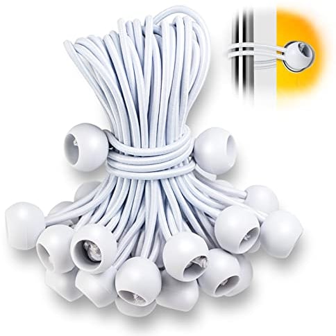 TaoTazon Spanngummis mit Kugel 50 Stück, Planenspanner mit Kugel 12cm, Gummispanner Zeltgummis Expanderschlingen Gummischlaufen für Planen Zelt Banner Netz Pavillions