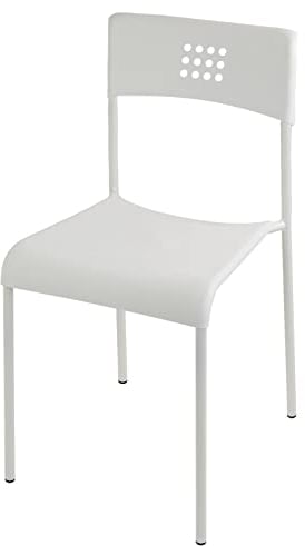 Montafox Stuhl stapelbar 39 x 47 cm - 77 cm Höhe Stapelstuhl Wartezimmerstuhl Besucherstuhl Kunststoff mit Stahlgestell, Farbe:Schwarz
