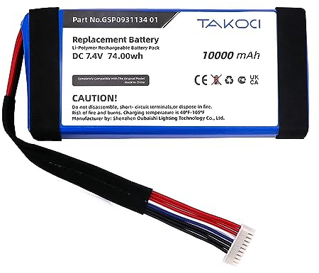 AUVTKALL Replacement Battery for Boombox JEM3316 JEM3317 JEM3318 GSP0931134 01 7.4V 10000mAh