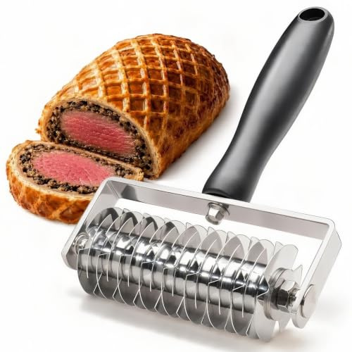 EVNSIX Stainless Steel Professional Dough Lattice Top Pie Pizza Bread Pastry Crust Lattice Roller Cutter