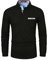 VMSUCIJ Poloshirt Herren Langarm Baumwolle Regular Slim Fit Plaid Denim Golf Polohemd M-3XL,Schwarz,L