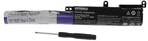 EXTENSILO 1x batería Compatible con ASUS VivoBook F541UV-XO449T, F541UV-DM890T, F541UJ-GQ615T Notebook (2500 mAh, 10,8 V, Li-Ion)