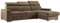 MKS MEBLE Ecksofa Wohnzimmer - Wohnlandschaft - L-Form Couch mit Schlaffunktion - Bettsofa - Wohnzimmer L Couch - Polstersofa mit Bettkasten - Fox Hellbraun