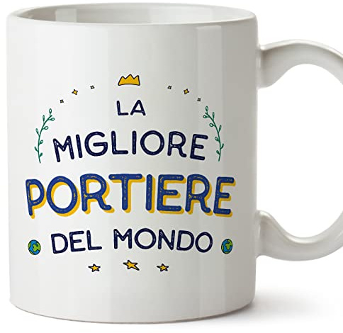 MUGFFINS Porter Woman Mug - in Italian - Miglior del Mondo - Funny Gift for Colleagues - Ceramic 11oz Mug