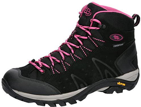 Brütting Mount Bona High Wanderschuhe für Erwachsene, Unisex, Schwarz/Rosa, 38 EU
