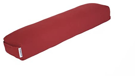 yogawood Pranayama Kissen Kapok, Maße: L 63 x B 15 x H 8 cm (ca. 12 cm hoch mit Wölbung), Farbe: Bordeaux Rot