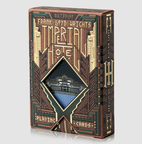 JP Games LTD Imperial Hotel Spielkarten, eine Zusammenarbeit zwischen der Frank Lloyd Wright Foundation und Art of Play