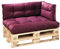 XDREAM Garden Armlehne für Europaletten Bordeauxrot | hochwertige Polster für Europaletten | Palettenkissen Indoor & Outdoor | Made in EU | 60 x 40 cm