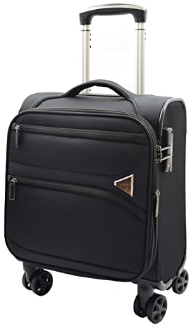 House Of Leather Expandable 8 Wheel Soft Luggage Bag Travel Suitcase TSA Lock Japan Black