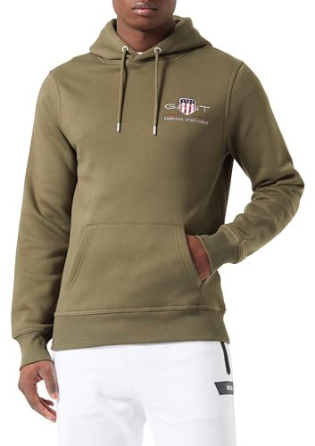 Gant Herren REG MEDIUM Archive Shield Hoodie Kapuzenpullover, Juniper Green, XXXL