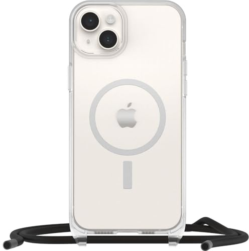 OtterBox React Necklace Case with MagSafe for iPhone 14 Plus, Ultra-Slim, Protective Case with Adjustable and Detachable Necklace Strap, Tested to Military Standard, Clear