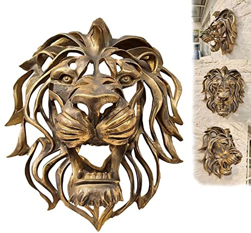 GYORI Löwenkopf-wandkunst,löwenkopf Wanddeko,Löwenkopf Wanddekoration,Tierkopf Wandhalterung Dekor,Wandkunst Löwenkopf Wanddekoration
