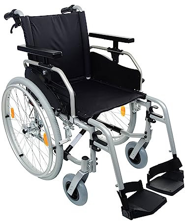 Leichtgewicht Rollstuhl Primus ML 2.0 - faltbarer Transportrollstuhl - Reise-Rollstuhl mit Steckachsensystem, Komfortarmlehne und Trommelbremse - Sitzbreite 50 cm