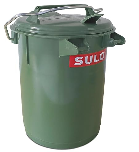 SULO SME35 | 35 Liter Mülltonne im Retrodesign | mit Tragegriff und Verschlussbügel | Vorsortierbehälter Mülleimer | Wohnung Haus Garten Hobby