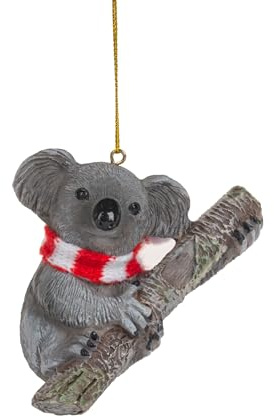 Koala Bear Wearing Candy Cane Scarf Christmas Tree Ornament