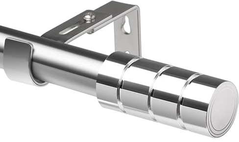Gardinenstange 300 CM Lang Vorhangstange Ausziehbar Gardinenstange Edelstahl Curtain Rod Gardinenstangen für Wohnzimmer, Schlafzimmer, Esszimmer, Silber(110-435cm)