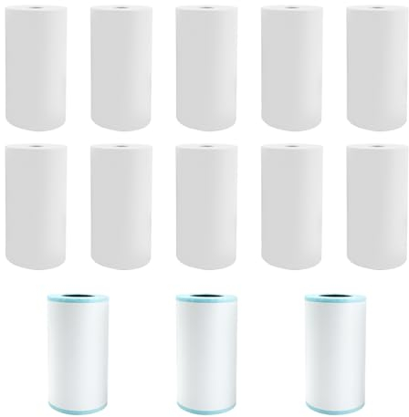 13 Rollos Papel Térmico, CHSEROK 57 X 30 MM Pegatina Imprimible Autoadhesiva, Papel de Impresión Térmica Blanco, Papel de Impresión sin Tinta, para Mpresora Fotográfica Pequeña, Caja Registradora