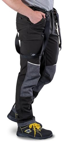 BWOLF Kick Thermohose Arbeitshose Herren Softshellhose Herren Wanderhose Outdoorhose Herren Winter Gefüttert Winddicht Wasserdicht (DE/NL/SE/PL, Alphanumerisch, M, Regular, Regular, Schwarz)