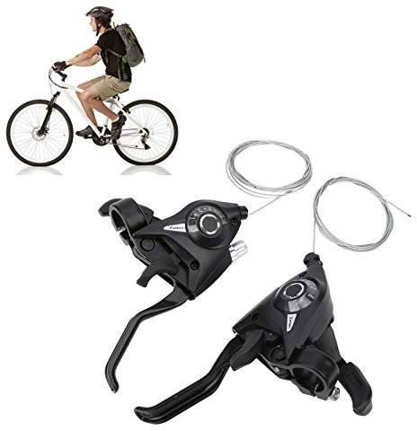 1 Paar 21-Gang-Schalthebel, 1 Paar Fahrradbremshebel, 21-Gang-Fahrradbrems- und Schalthebel-Kombinationsset mit Schaltkabel für Mountainbikes und Rennr?der, 3 X 7