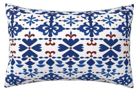Kissenbezug 40x70cm 2er set Wetterfest Outdoor Kissen Indischer Stil Kissenbezüge, Rechteckig Couch Kissen Ethnisch Gartendeko Kissenhülle Herbst Outdoorkissen DekoKissen für Patio Balkon Deko,L450