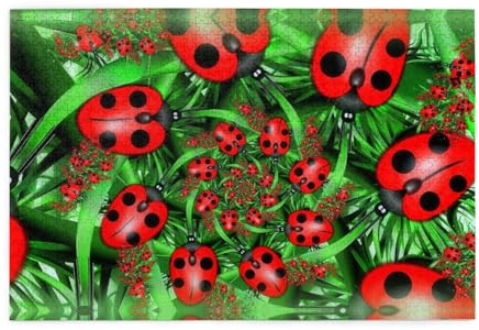 Red Ladybug 1000 Stück Holzpuzzles in Kunststoffboxen, feine Verarbeitung und Haltbarkeit