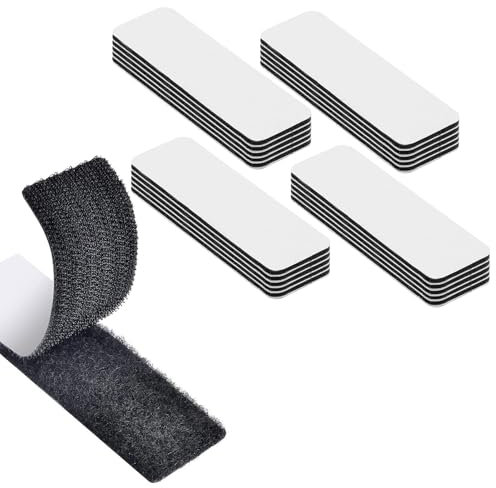 AZWOOD Lot de 12 bandes auto-adhésives extra solides - Rectangulaires - Double face - Réutilisables - Noir - 3 x 10 cm - Pour la maison, le bricolage et la fabrication à la main