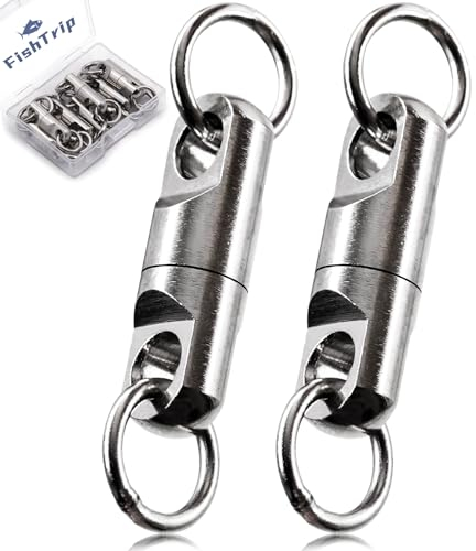FishTrip Robuste Wirbel, Angelzubehör, 10 Stück, Big Game Bullet Wirbel, Salzwasser, zum Brandungsangeln, Meereswels, Größe 2
