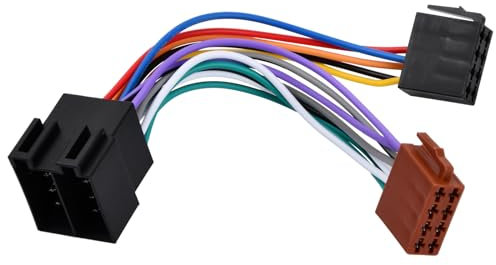 Anseom 16 Pin ISO Adapter Cable for Car Stereo, ISO Wiring Harness Installation Harness Male to Female Cable Connector Applies to Most Models