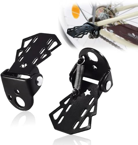2 Pièces de Repose-Pieds Arrière pour Vélo, Pédale Arrière de Vélo Pliante, Convient aux Femmes, aux Hommes et aux Enfants, Vélos de Randonnée et de Course (Noir)