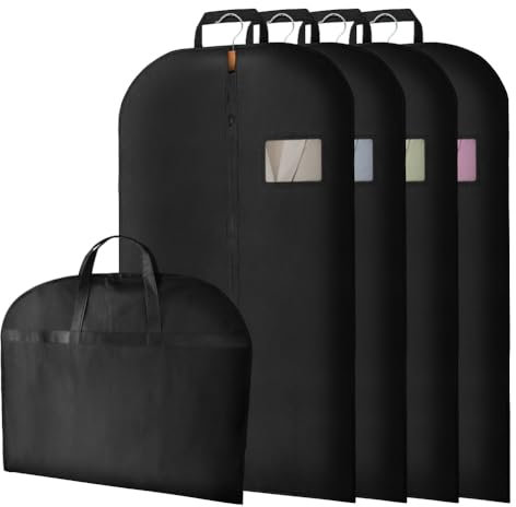 Vicloon 4 Stück Kleidersack, Anzug Schutzhülle, Staubdicht Kleidersäcke, Hochwertiger Anzug Transporttasche Atmungsaktive Anzugtasche für Anzug Jacken und Kleid Aufbewahrung Kleiderhülle (60 * 100cm)