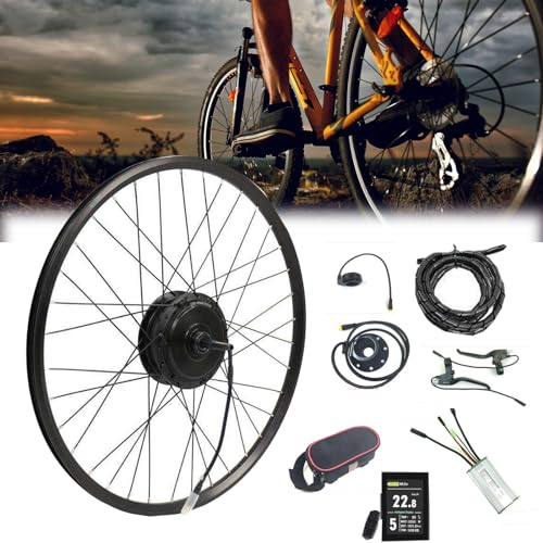 FJYAWEN Electric Bike Conversion Kit 36V 250W Motor, 16 20 24 26 27.5 28 29 700c Bike with LCD Display, Conversion Kit for Rear Wheel Front Wheel,16inch-36V