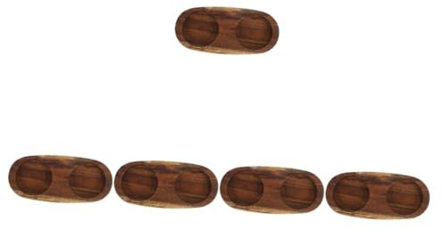 ABOOFAN 5pcs Pepper Tray Salt and Pepper Holder for Counter Kitchen Decorations Wooden Mill