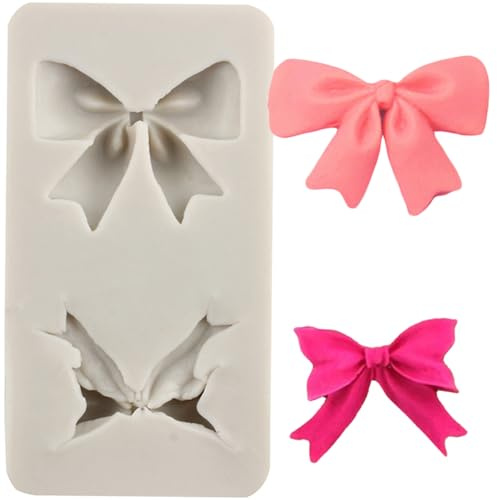 MINFEIDMS Schleifen Silikonformen Schleife Fondant Form Bowknot Süßigkeiten Formen für Zucker Kuchen Dekorieren Cupcake Topper Schokolade Gummipaste Polymer Clay