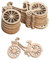 QLEUIFT 10 pcs Fahrrad-Ornamente aus Holz mit Aussparung für Fahrtder, zum Basteln und als Dekoration, Partydekorationen, Dekorationen zum Thema Fahrrad (Originalholzfarbe)