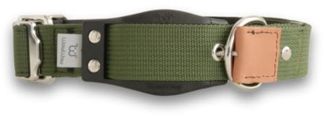 WowWow Advanced Khaki Hundehalsband mit Leine - Metallverschluss - Größe M 38-48 cm, innovatives Halsband mit - bekannt aus der Höhle der Löwen (M)