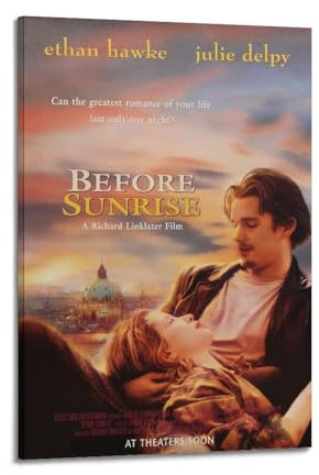 muegrbgs Poster mit Aufschrift Before Sunrise, Vintage-Poster, dekoratives Gemälde für Wohnzimmer, Schlafzimmer, elegantes ästhetisches Poster, 20 x 30 cm, Rahmenstil