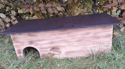 Holzdeko-Ma Casa para erizos XXXL con tapa para erizos, sin base, con solapa para ratas (IGOB)