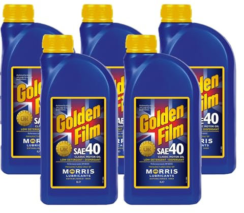 SAE 40 Classic Motor Oil, Low Detergent/Dispersant Lubricant for Vintage Engines, 5x1L