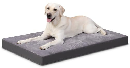 Favodormir Orthopädisches Hundebett Hundekissen Grosse Hunde XXL,Wasserdichter Kunstlederboden,Innen&Outdoor Hundematte Hundekorb Hundematratze für Große Hunde,119x73x9cm grau