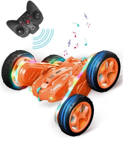 Rumicet Coche Teledirigido Niño, Rotación de 360° 2.4Ghz RC Coche Acrobático Teledirigido, Coche Teledirigido Acrobático con Luz LED, Largo Tiempo De Juego, Regalos para Niños, Juguetes Niños
