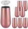 Jrifedptry 8 Packs Stemless Champagne Flutes Wine Tumbler, 6 OZ Double-Insulated Wine Tumbler with Lids Unbreakable Cocktail Cups