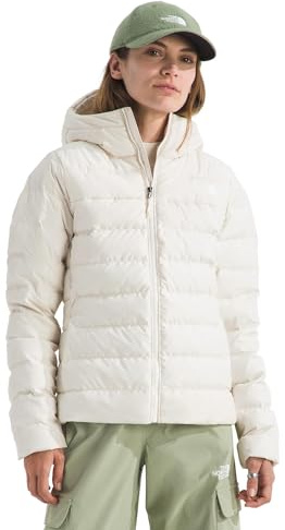 The North Face Women's Aconcagua 3 Hooded Jacket - Insulated Winter Coat, Wind & Water Resistant, Durable Attached Hood, White Dune, Medium