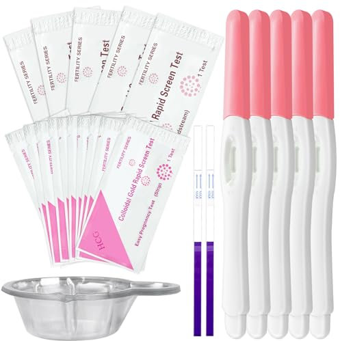 20 Stück Schwangerschaftstest Frühtest Einzeln verpackt Frühschwangerschaftstest Pregnancy Test Mit Urinbecher Und Schwangerschaftstest Streifen Hcg Test Schwanger Hohe Präzision, schnelle Erkennung