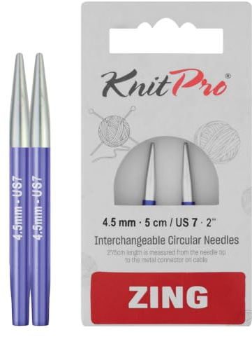 KnitPro Zing Spec. Interc. Needle Tips 5cm 4.50mm – 1pc