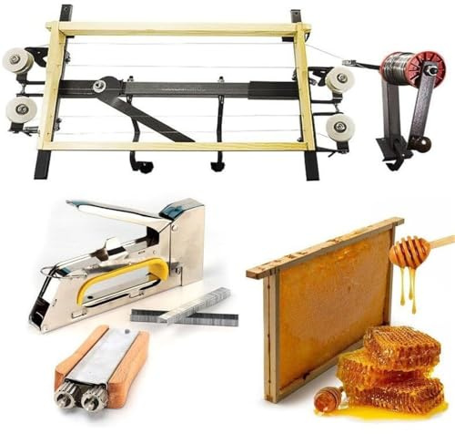 Beehive Honey Frame Installation Tool Kit With Pull Wire Tool&Heavy Duty Stapler&Bee Frame Fixture For Home Or Commercial Bee Farms